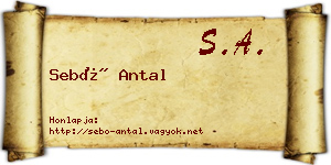 Sebő Antal névjegykártya